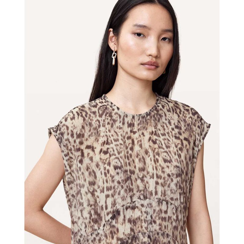 AllSaints Arwen Leopard Print Dress image number 2